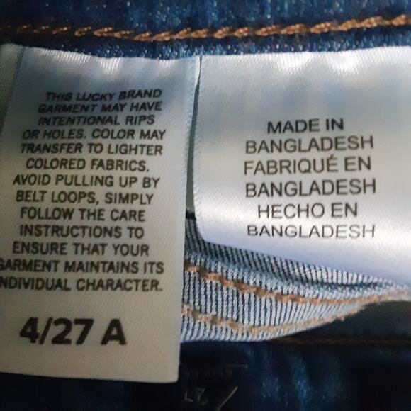 Lucky Brand Jeans Mid Rise Super Skinny Ava Women's 4/27 Ankle Fringe Distressed - Picture 8 of 13